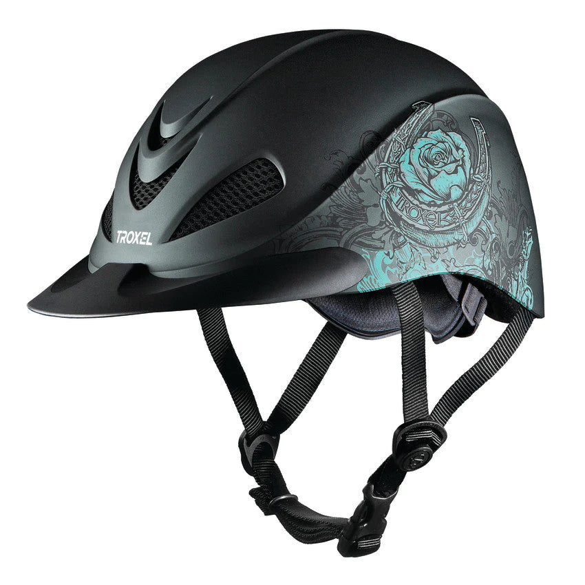 Troxel Rebel Helmet - Turquoise Rose - Irvine Tack & Western Wear
