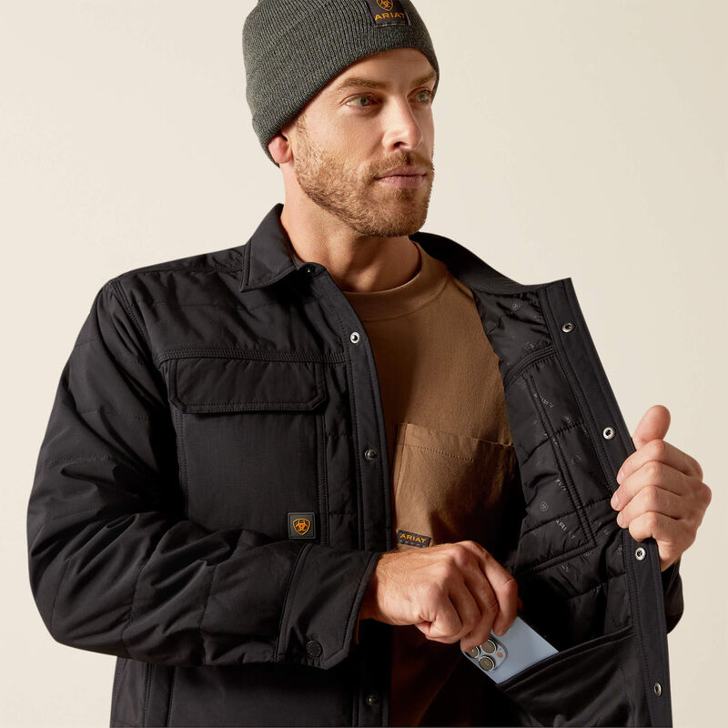 Ariat Men's Rebar Cordura Ripstop Insulated Shirt Jacket - Black
