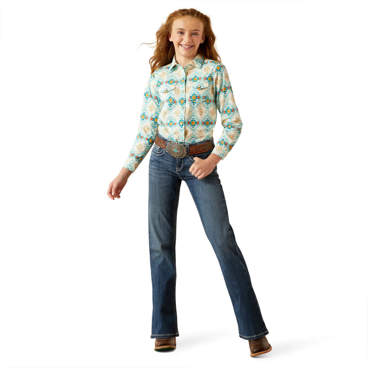 Ariat Girl's Remy Snap Long Sleeve Shirt - Cayo Print
