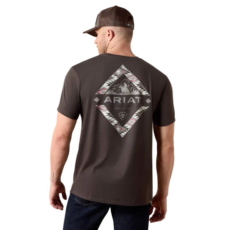 Ariat Men's Southwest Mountain Man Classic Fit Tee Shirt - Vintage Black