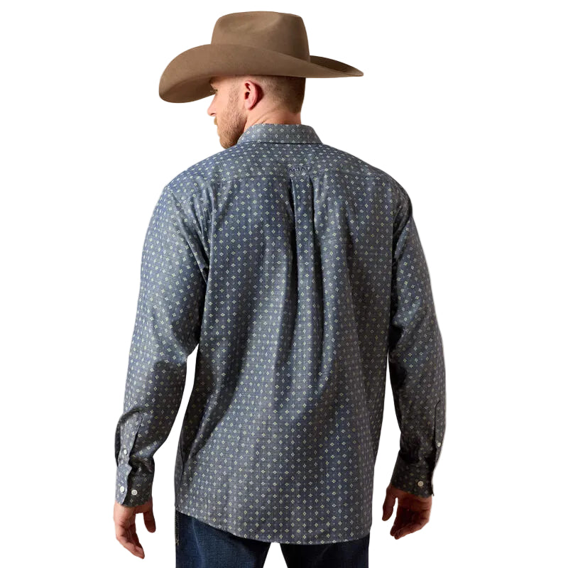 Ariat Men's Wrinkle Free Walden Long Sleeve Shirt - Chambray Blue