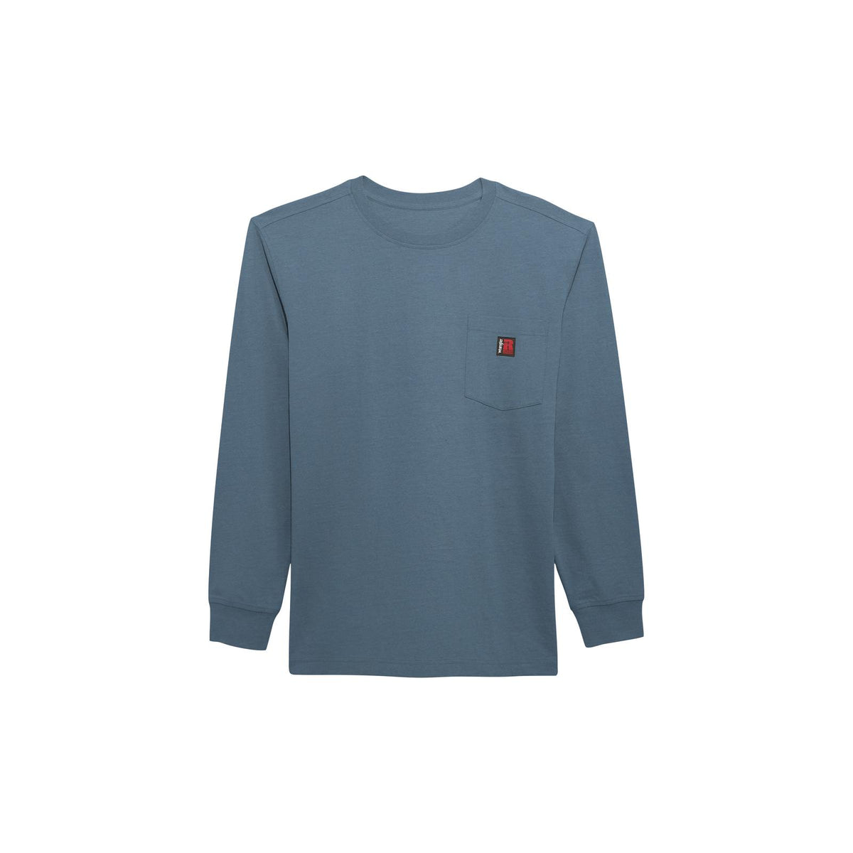 Wrangler Men's Rigg's Workwear Long Sleeve Henley Tee Shirt- Blue