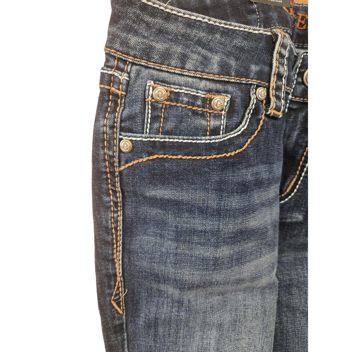 Grace in LA Women's Plain Midrise Bootcut Jeans- Blue