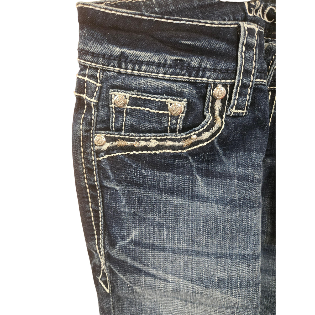 Grace in LA Women's Wingflap Bootcut Jeans- Blue - Irvine Tack & Western Wear