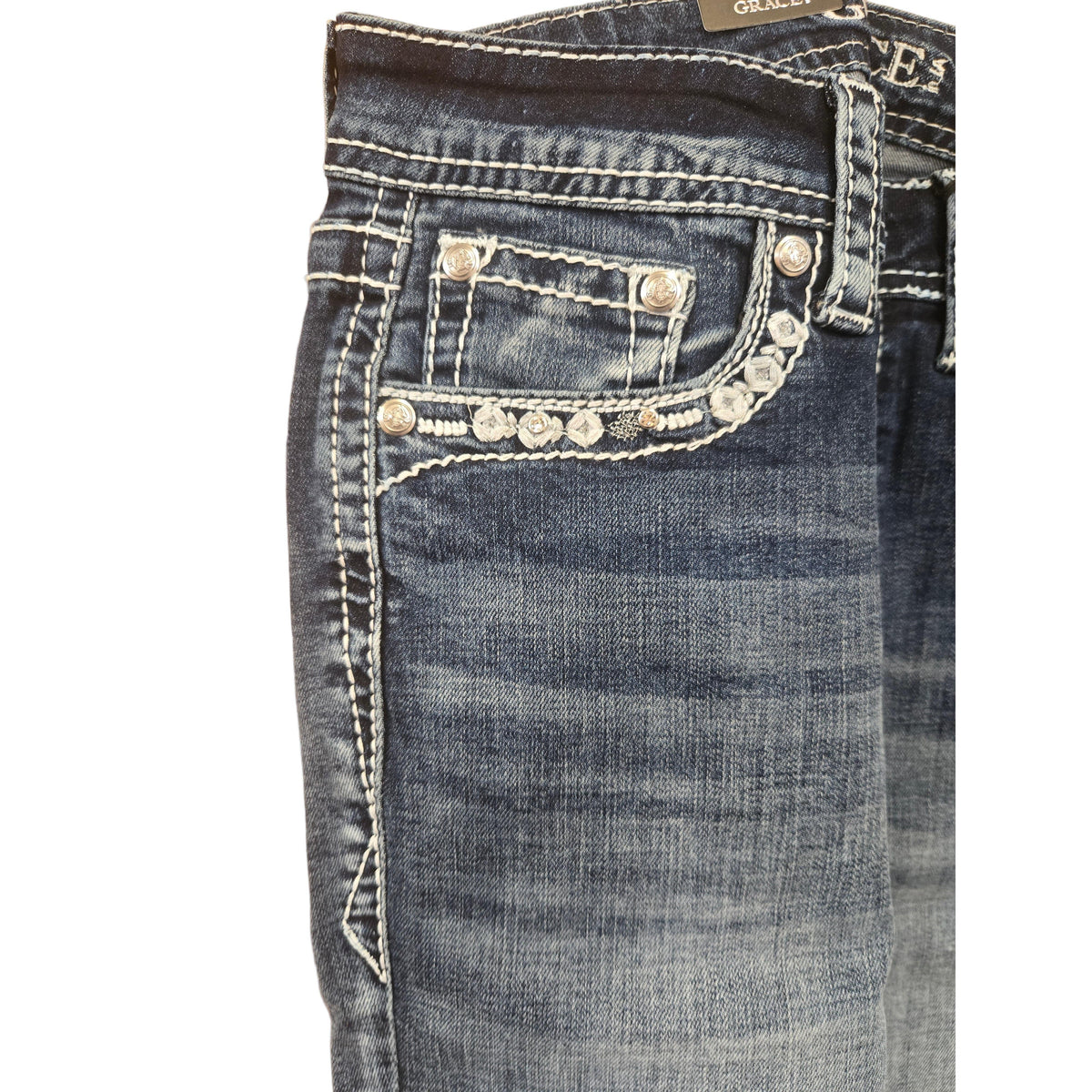 Grace in LA Women's Horseshoe Bootcut Jeans - Blue