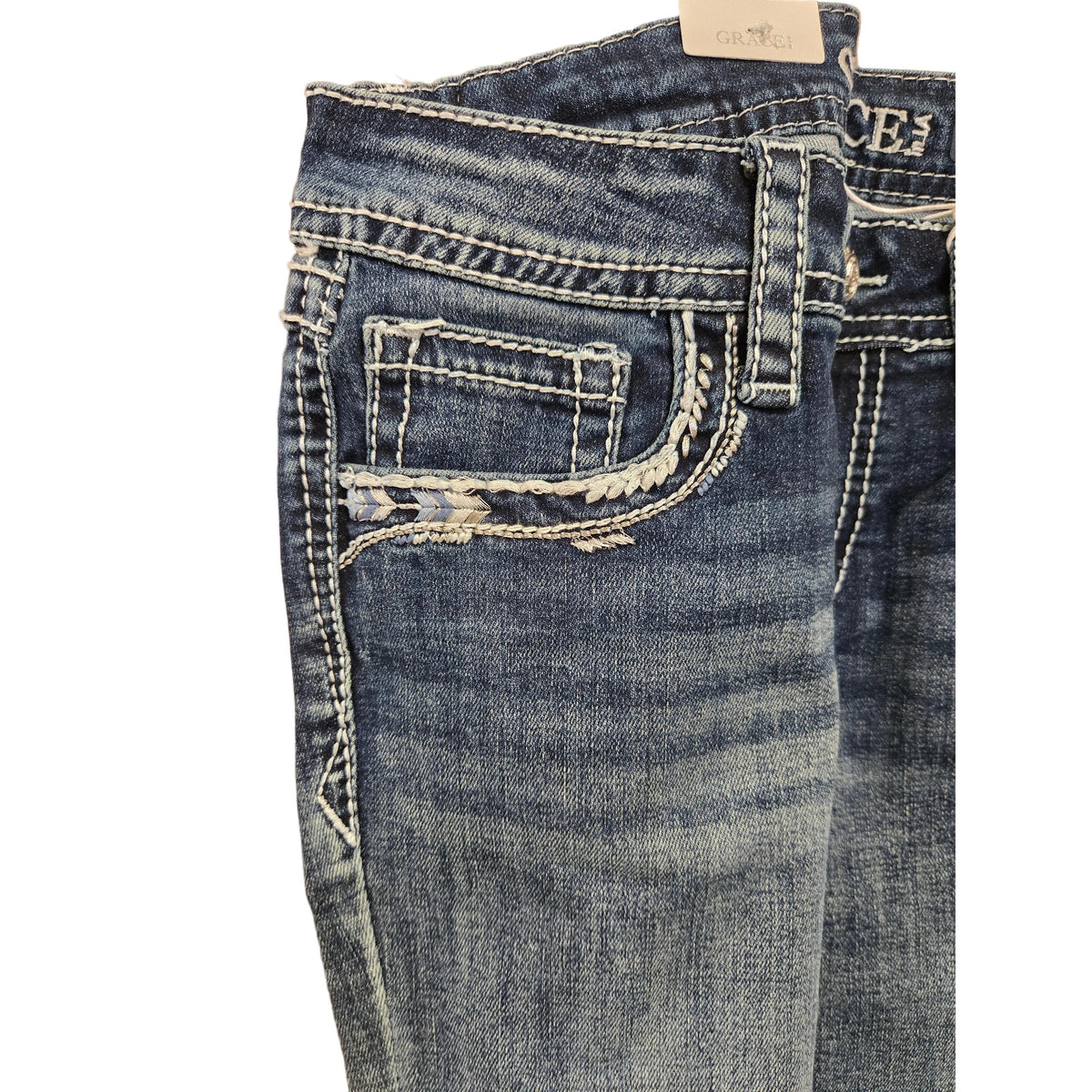 Grace in LA Girl's Border Faux Jeans