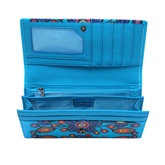 Norval Morrisseau Flowers and Birds Wallet- Blue