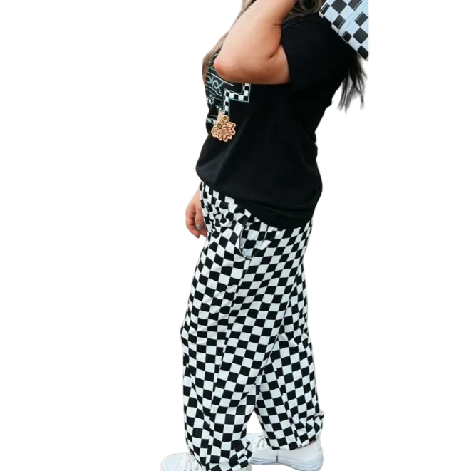 Sterling Kreek Round the Track Joggers - Black/White