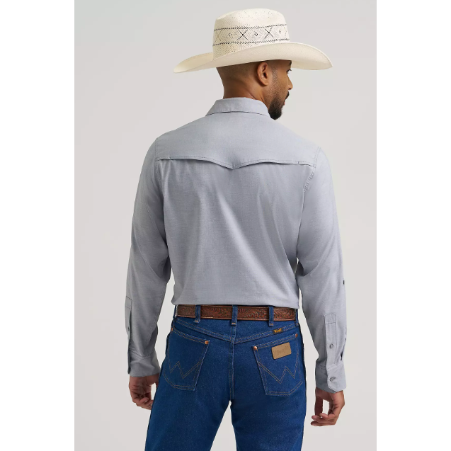 Wrangler Men's All Terrain Gear Drover Utility Shirt- Bering Sea