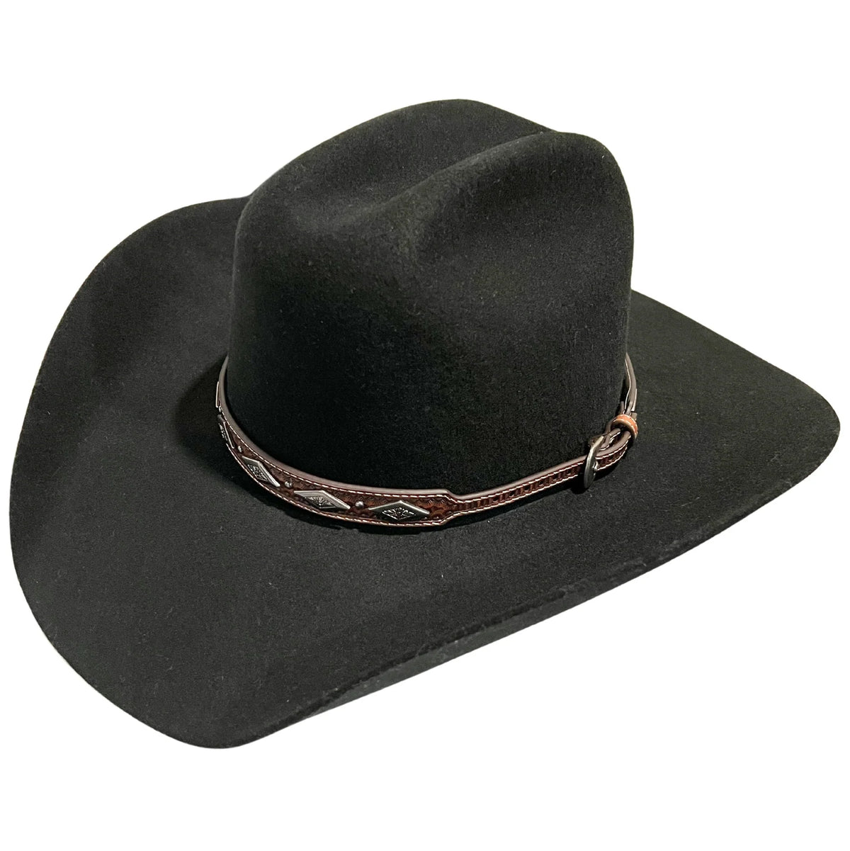 Tri Concho Hat Band- Brown