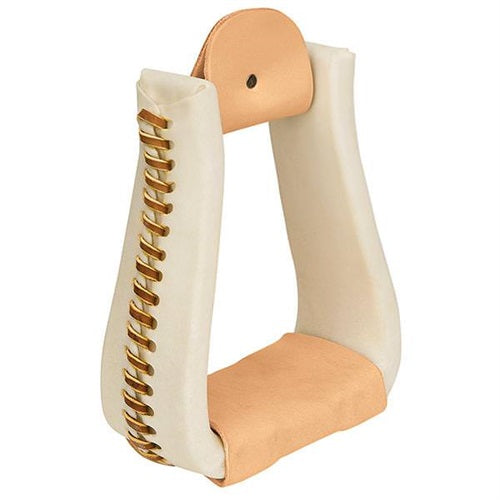 Weaver Rawhide Leather Covered Stirrups, Roper