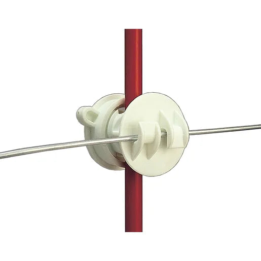 Gallagher Rod Post Screw on Claw Insulator-25pk White