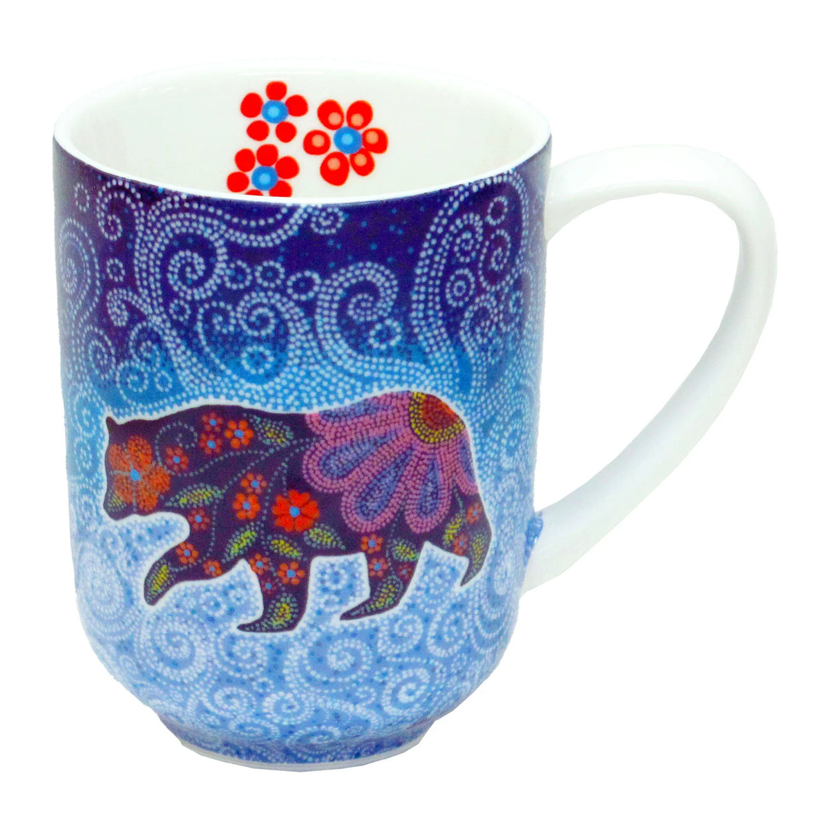 Kim McDonough Celestial Bear 10 oz Porcelain Mug Broad - Blue