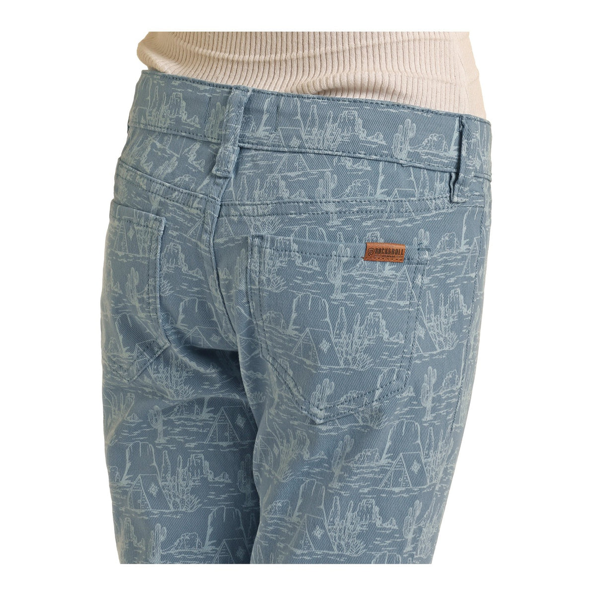 Rock & Roll Girl's Button Flare Jeans - Blue