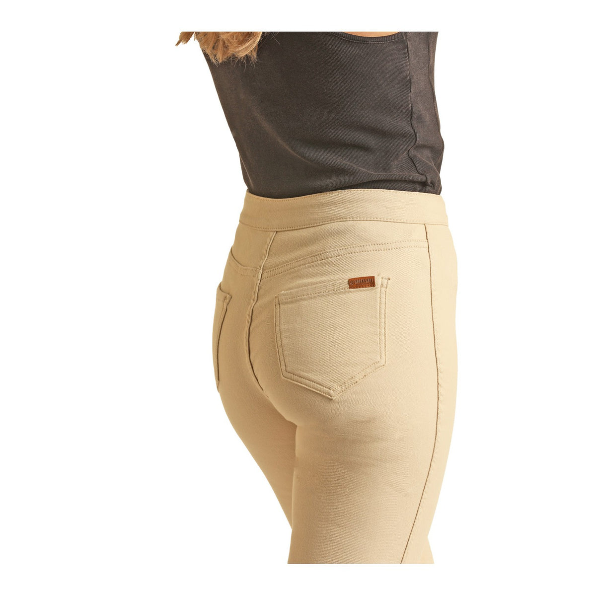 Rock & Roll Women's Boot Stitch Button Flare Jeans - Natural - Irvine Tack & Western Wear