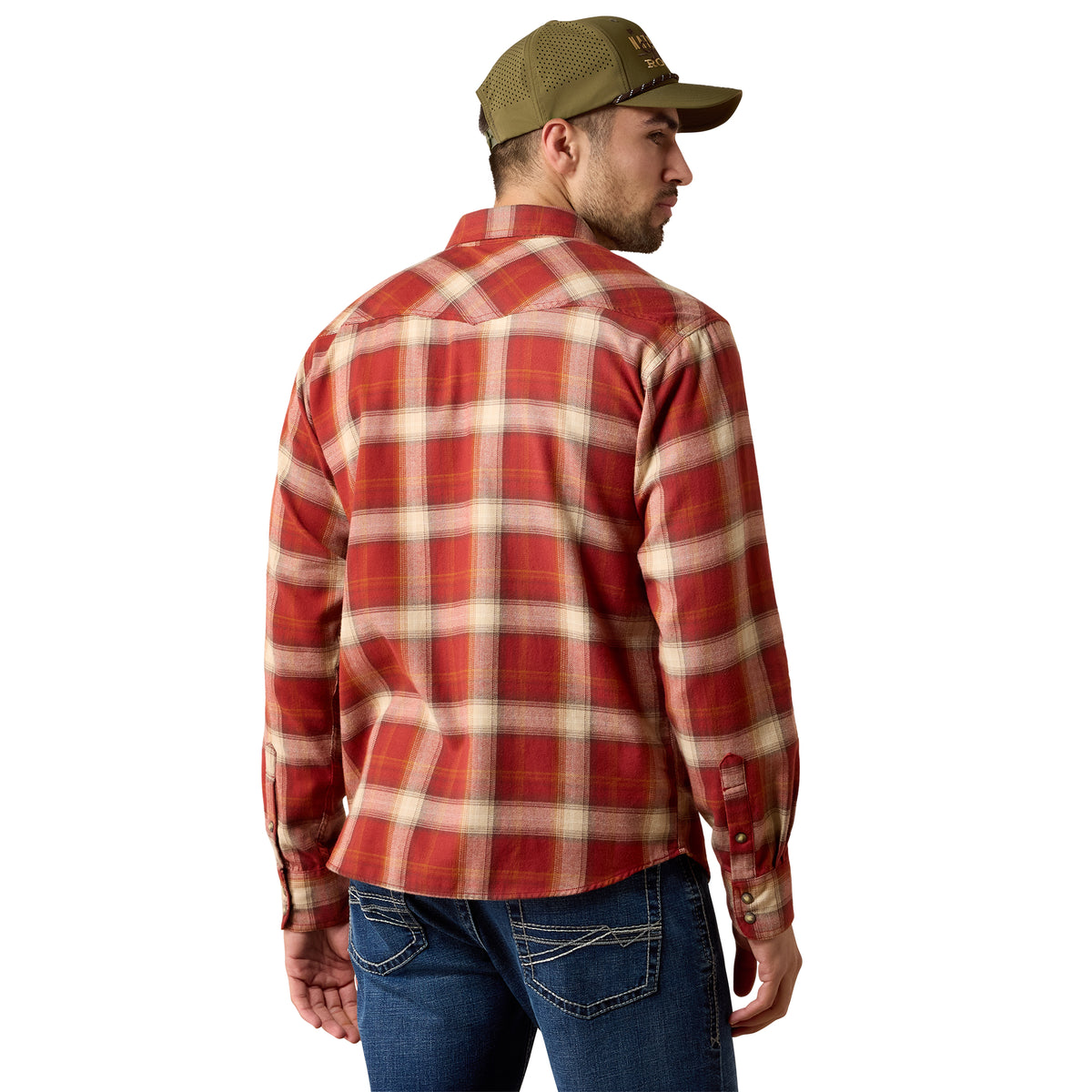 Ariat Men's Retro Hatford Fitted Snap Shirt - Rosewood Plaid