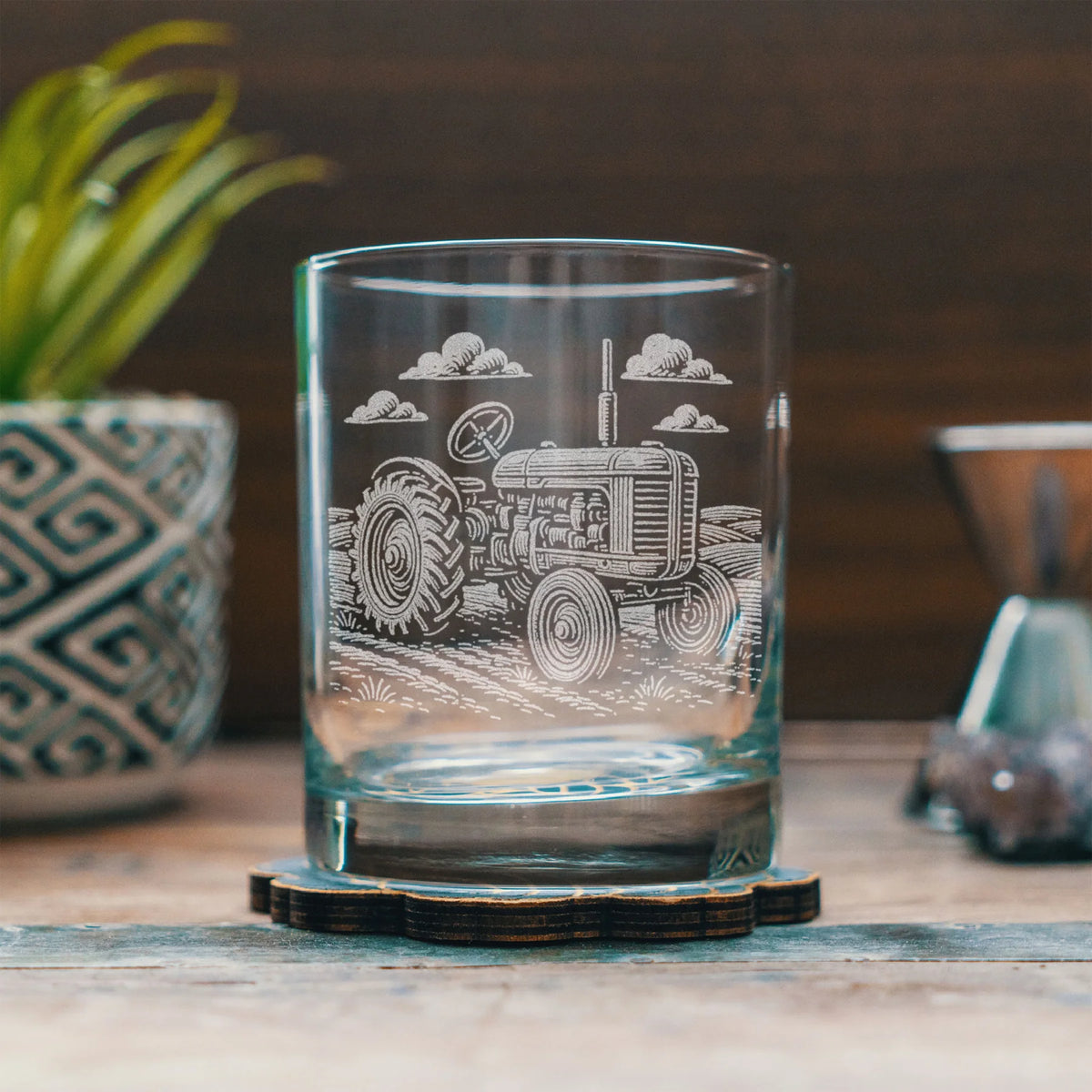 Benoit's Tractor Old Fashion Drinking Glasses