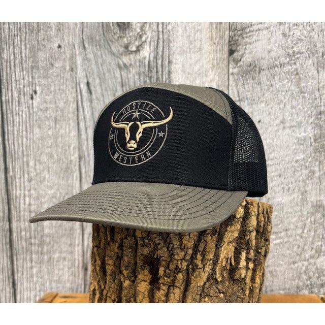 Hostile Western 7 Panel Cap - Grey/Black/Tan
