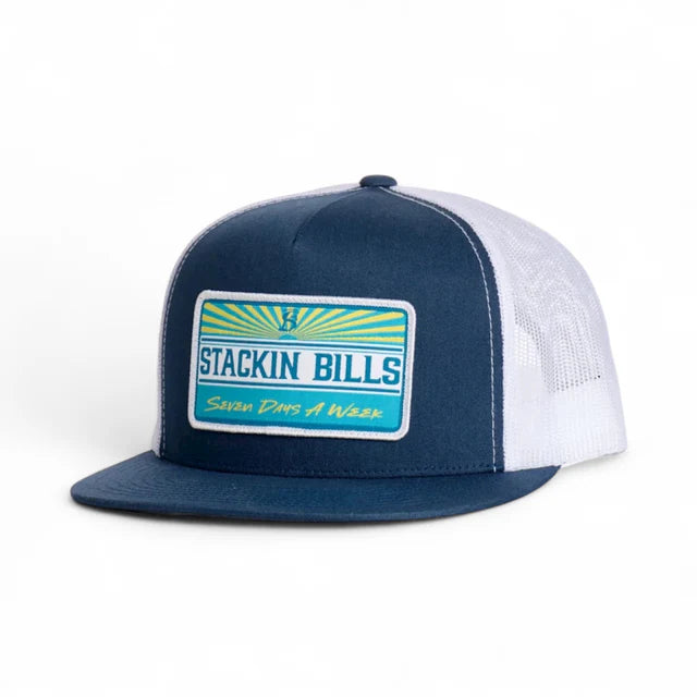 Stackin Bills Shine Flat Billed Cap - Blue