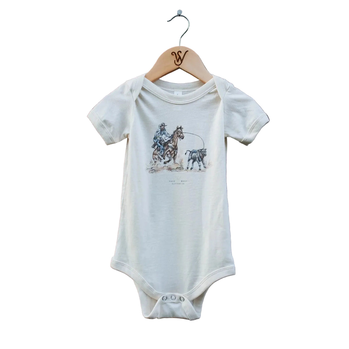 Sage West Kid's Tie Down Roper Onesie - White