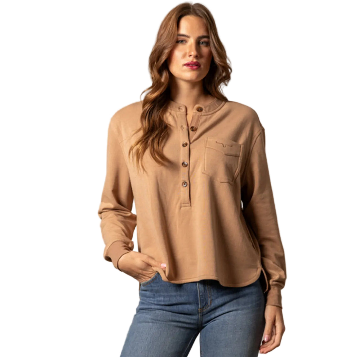 Kimes Women's Long Sleeve Elouise Henley Sweatshirt- Multiple Colours - Irvine Tack & Western Wear