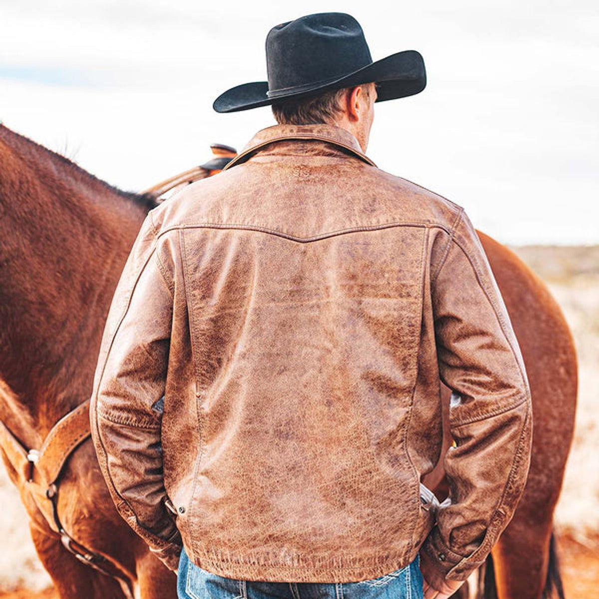 STS Men's Rifleman Leather Jacket - Chestnut