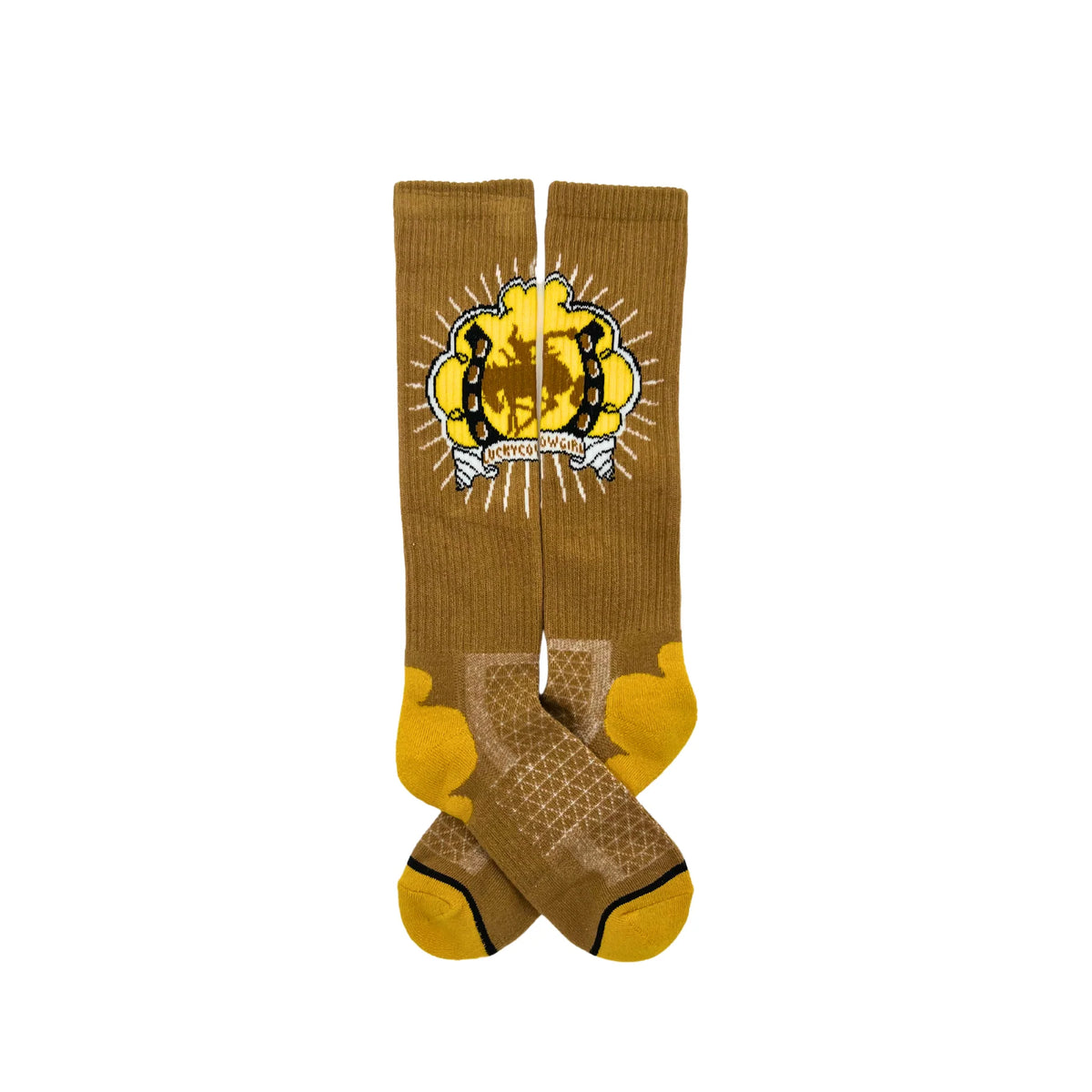 Lucky Chuck Lucky Bucking Cowgirl Tan Performance Boot Socks