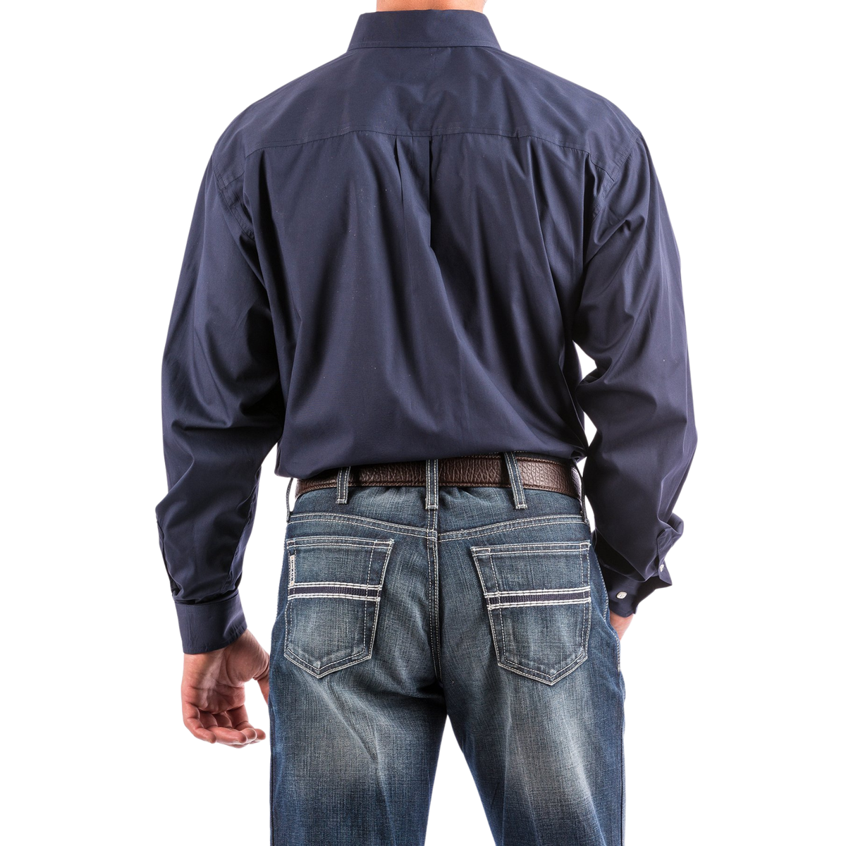 Cinch Men's Classic Fit Solid Button-Down Long Sleeve Shirt - Navy - Irvine Tack & Western Wear