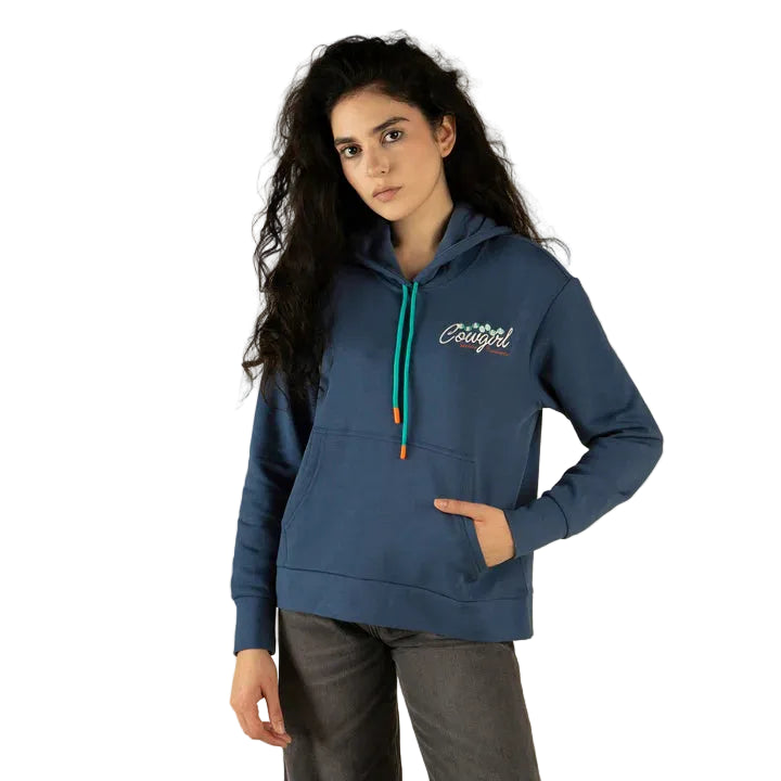 Sendero Women's Coastal Cowgirl Boxy Crop Hoodie - Navy - Irvine Tack & Western Wear