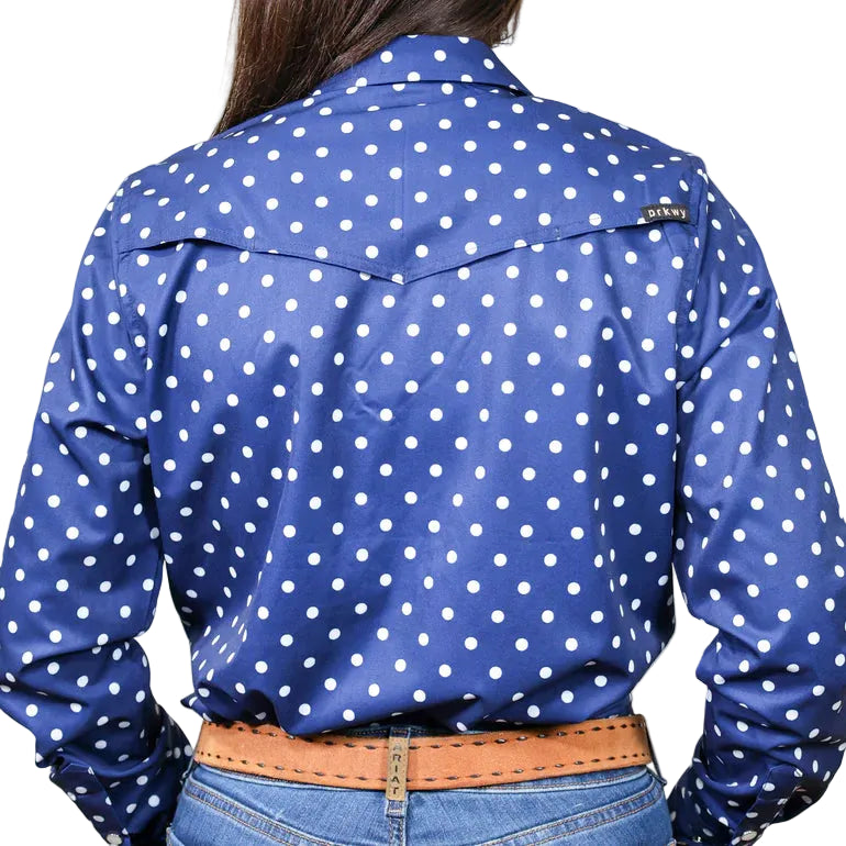 Brand Cowboy Women's The Dotty Long Sleeve Shirt - Blue/White