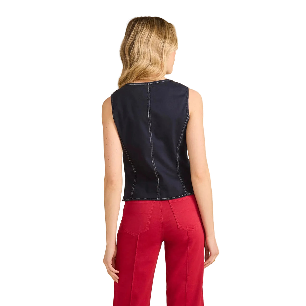 FDJ Women's Button Front Vest - Navy - Irvine Tack & Western Wear