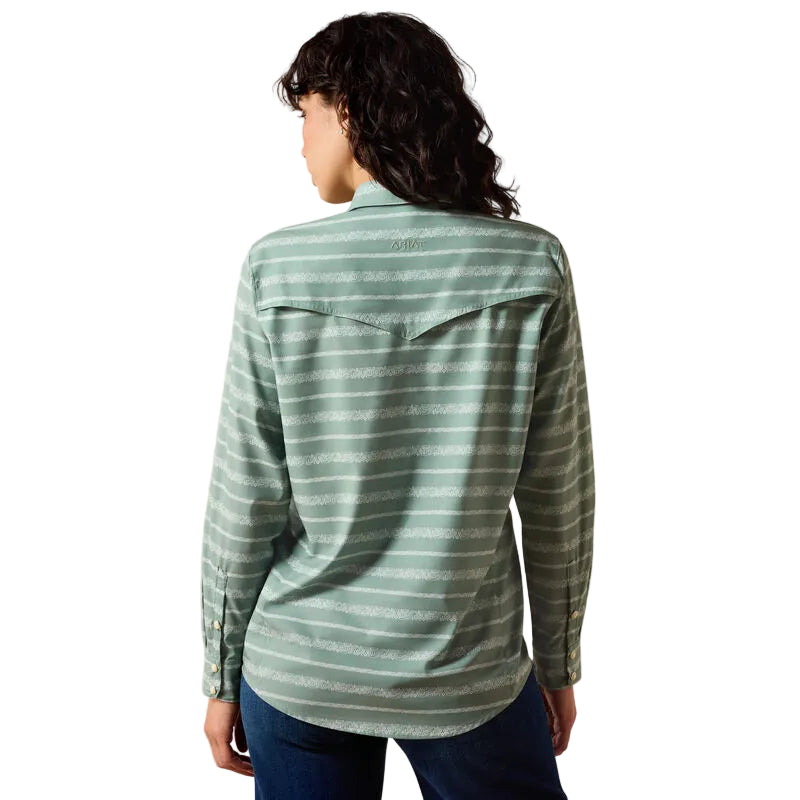 Ariat Women's Western VentTEK Long Sleeve Stripe Shirt - Green Paisley