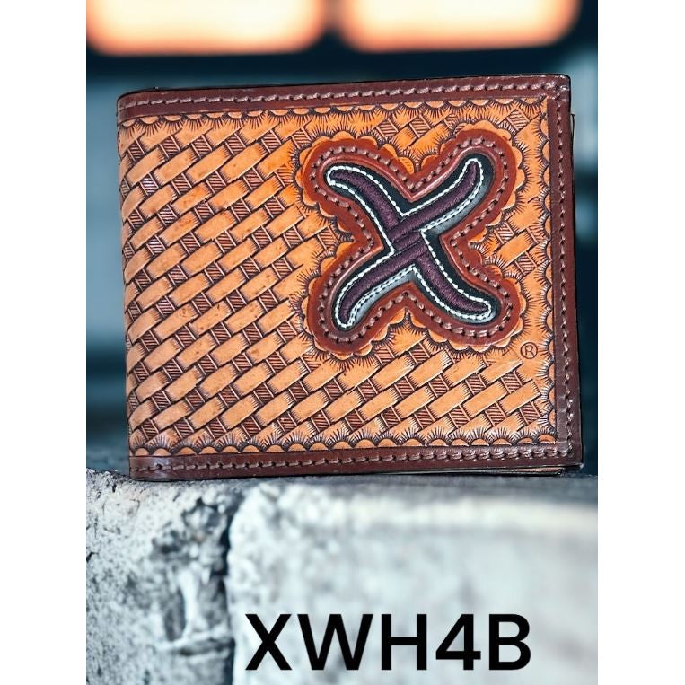 Twisted X - Basket Weave Brown Embroidered X Bifold - Irvine Tack & Western Wear
