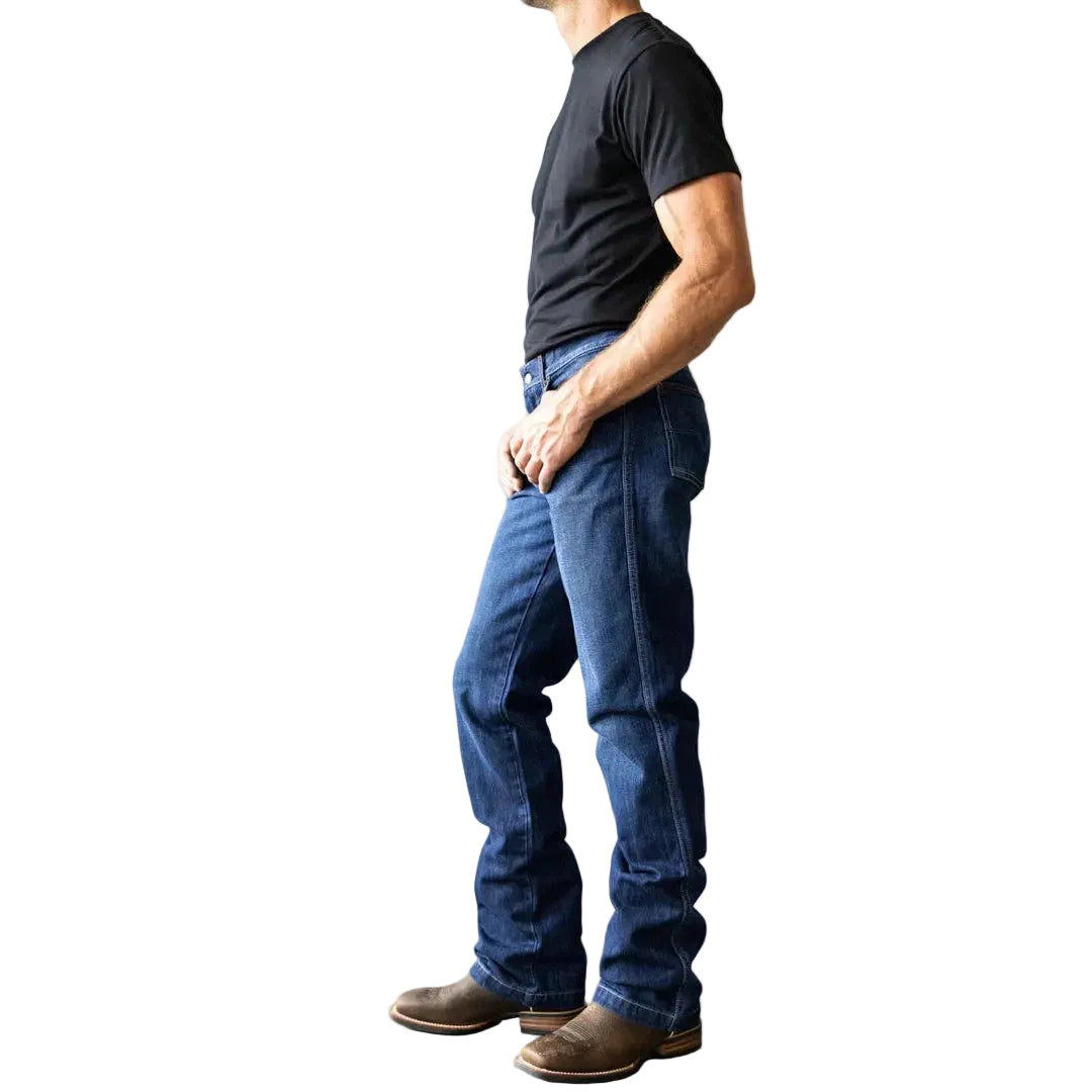 Kimes Men's Dillon Mid Low Rise Relaxed Bootcut Jeans - Blue - Irvine Tack & Western Wear