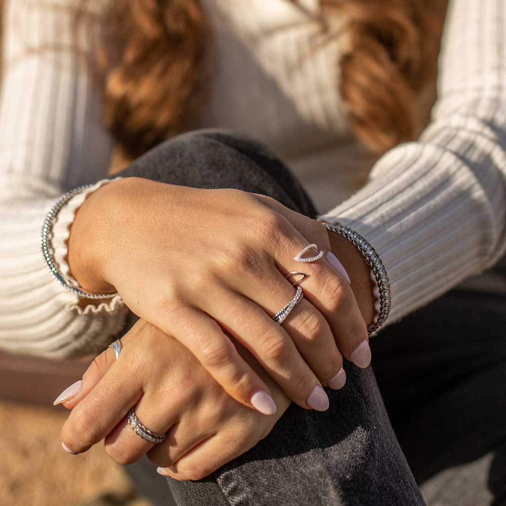 Montana Silversmith Crystal Crossover Open Ring - Irvine Tack & Western Wear