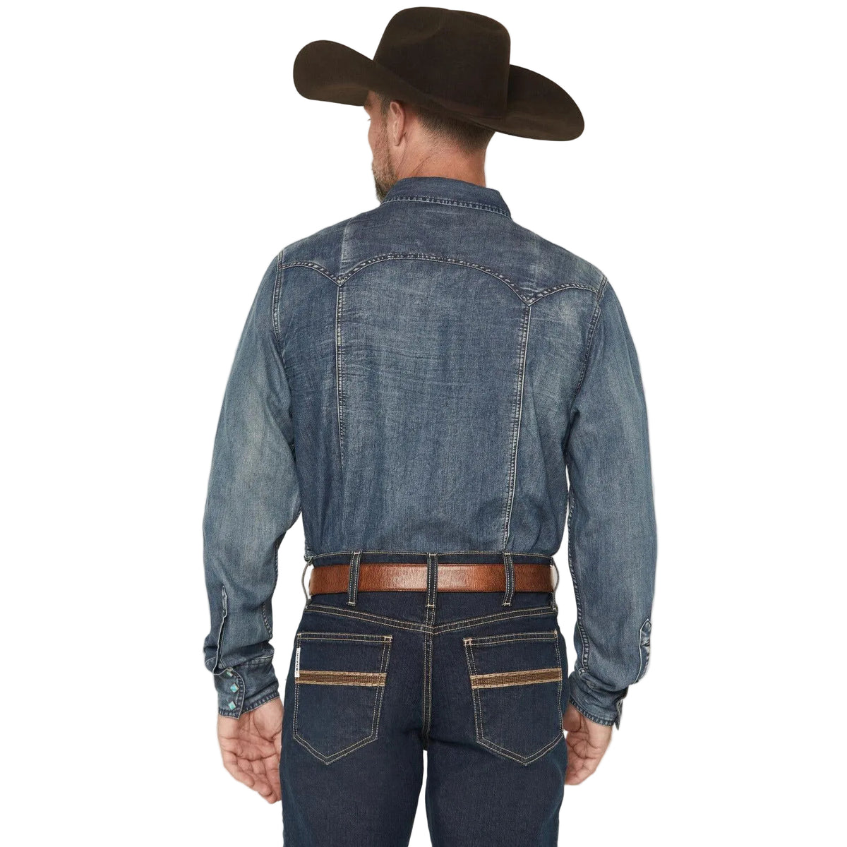 Kimes Men's Memphis Denim Long Sleeve Snap Western Shirt - Indigo