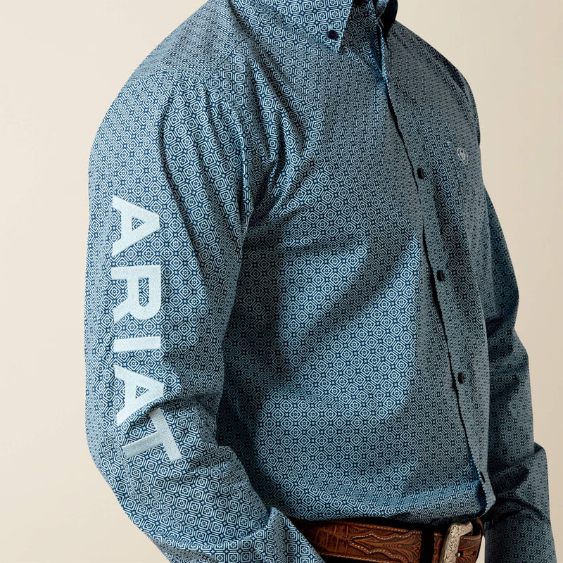 Ariat Men's Casual Team Jansen Long Sleeve Shirt - Navy/Light Blue - Irvine Tack & Western Wear