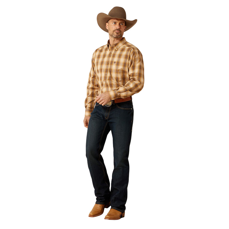 Ariat Men's Pro Series Tiger Classic Fit Long Sleeve Shirt - Mustard
