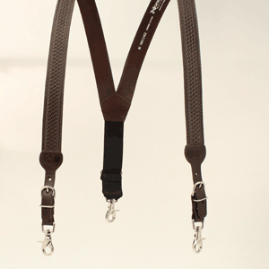 Nocona Men's Basket Weave Leather Suspenders - Brown - Irvine Tack & Western Wear