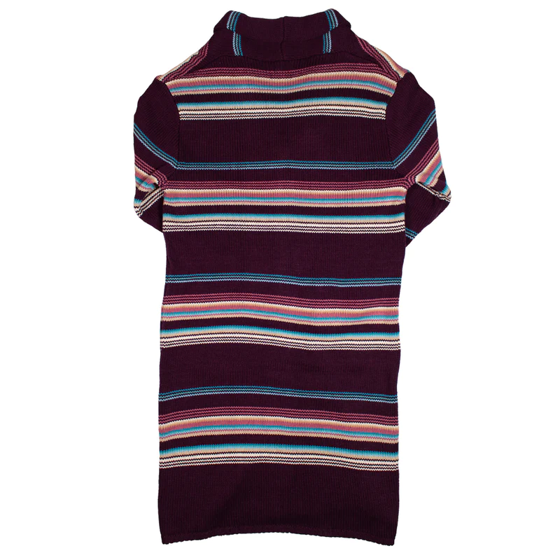 Hooey Women's Long Knit Duster - Pink/Turquoise Stripes