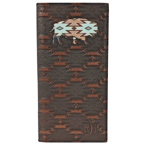 Red Dirt Mens Rodeo Wallet Southwest Print Buffalo Inlay - Irvine Tack & Western Wear