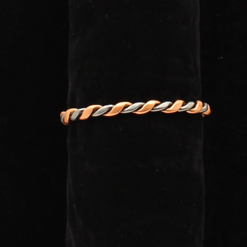 Silver Strike Men's Twisted Bracelet - Silver/Copper