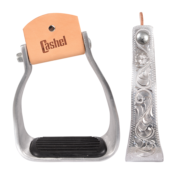 Cashel 3" Slanted Aluminum Stirrups - Engraved