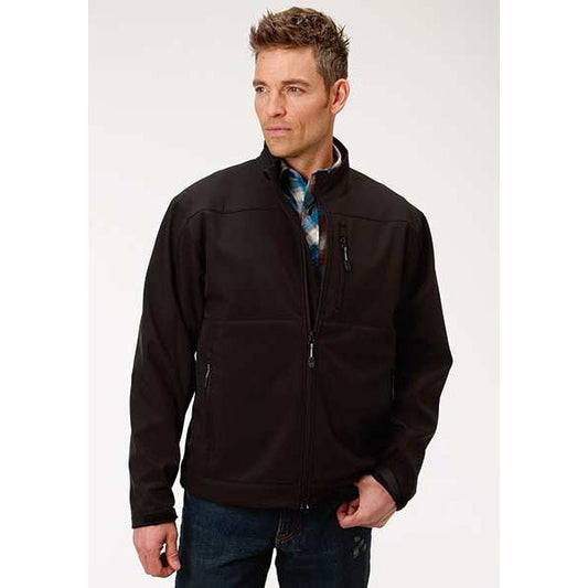 Roper Men's Long Sleeve Soft Shell Jacket- Black