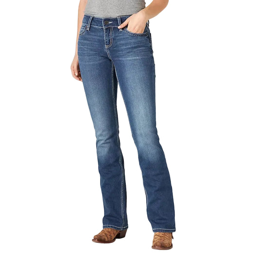 Wrangler Women's Retro Mae Mid Rise Bootcut Jeans - Dark Blue