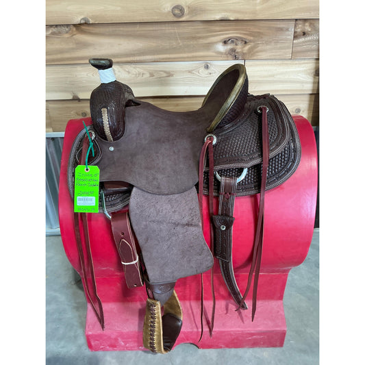 Irvine 15" Association Ranch Saddle-1/2 Tooled -Chocolate