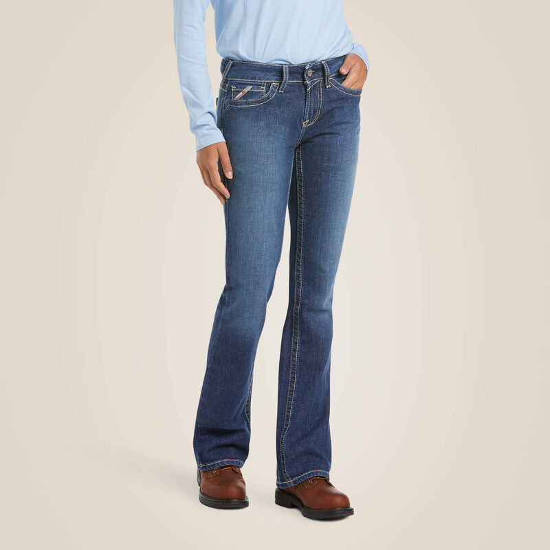Ariat Women's FR Dura-Stretch Basic Bootcut Jeans - Blue Quartz - Irvine Tack & Western Wear