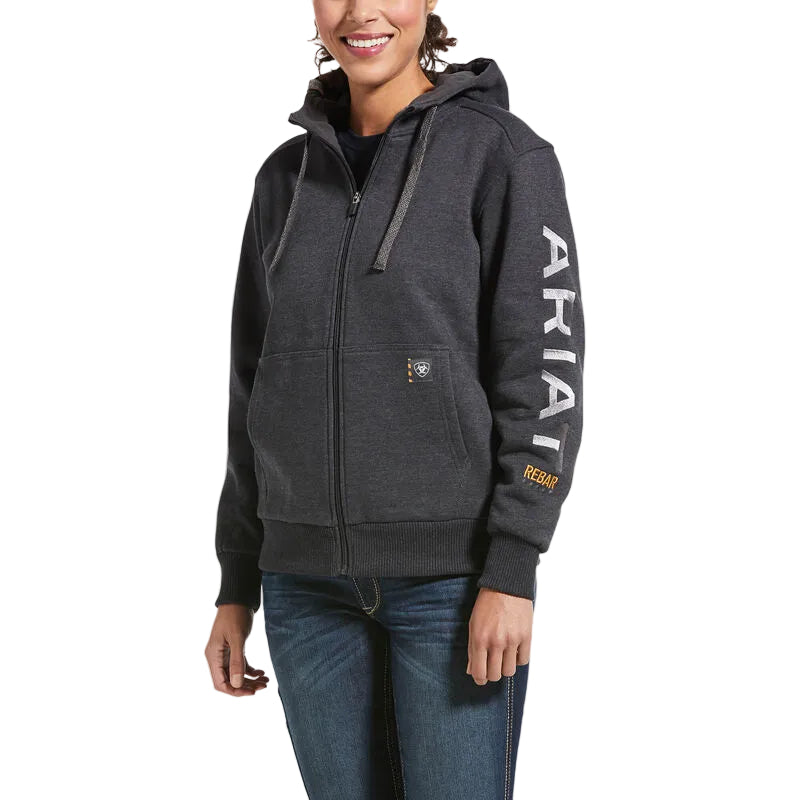 Ariat Women's Rebar All Weather Full Zip Hoodie - Charcoal Heather