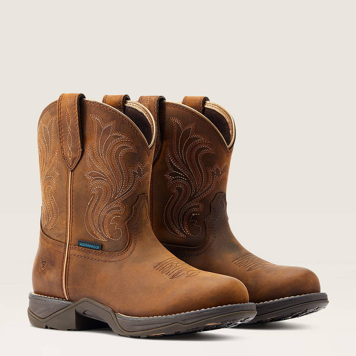 Ariat Women's Anthem Round Toe Shortie Waterproof Western Boots - Glazed Brown - Irvine Tack & Western Wear