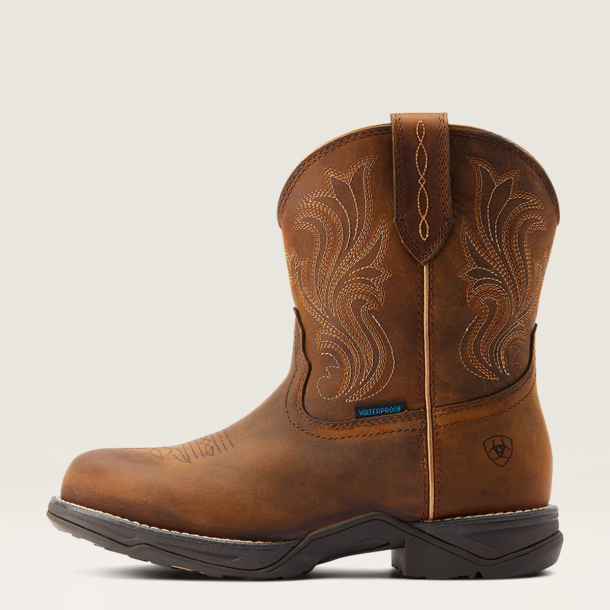 Ariat Women's Anthem Round Toe Shortie Waterproof Western Boots - Glazed Brown - Irvine Tack & Western Wear